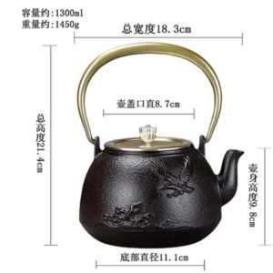 16.9 Fl Oz Small Yellow Enamel Old Cast Iron Teapot Set For Sale