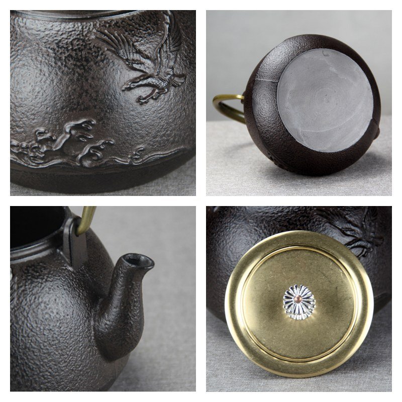 16.9 Fl Oz Small Yellow Enamel Old Cast Iron Teapot Set For Sale 16.9 Fl Oz Small Yellow Enamel Old Cast Iron Teapot Set For Sale