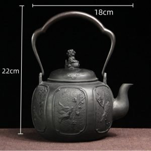 40.6 Fl Oz Traditional Handmade Vintage Old Black Iron Tea Kettle For Sale