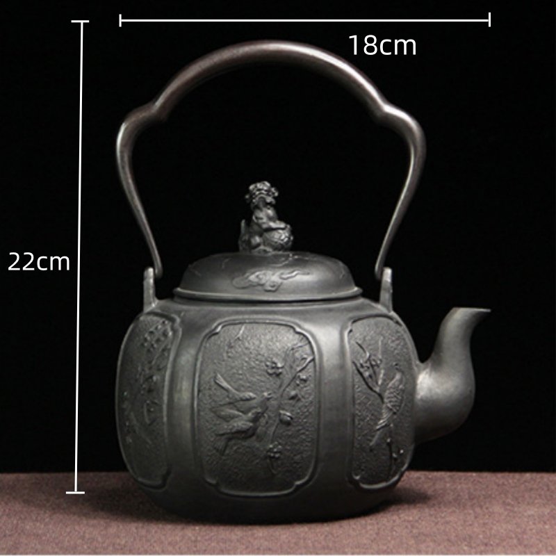 40.6 Fl Oz Traditional Handmade Vintage Old Black Iron Tea Kettle For Sale 40.6 Fl Oz Traditional Handmade Vintage Old Black Iron Tea Kettle For Sale
