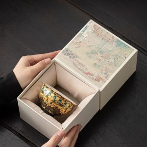 5.1 Fl Oz/150 Ml Tibetan Style White Jade Porcelain Chinese Bone China Chawan Tea Cup