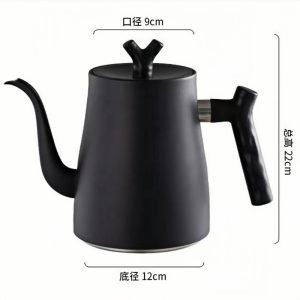 50.7 Fl Oz /1500 Ml Black And White Vintage Stainless Steel Gooseneck Teapots With Wooden Handle