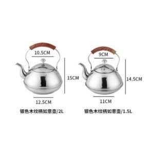 50.7 Fl Oz-67.6 Fl Oz Best Vintage Large Gooseneck Stainless Steel Infuser Teapot With Wooden Handle