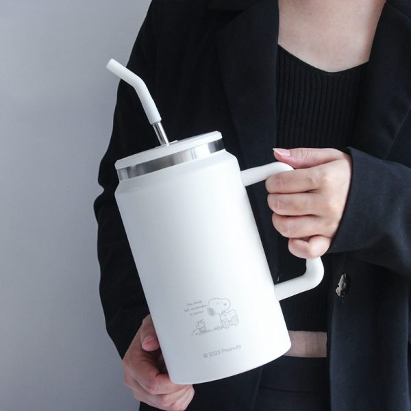 42.3 Fl Oz/1250 Ml Gradient Color Large Tumbler Cup Stainless With Portable Handle And Straw