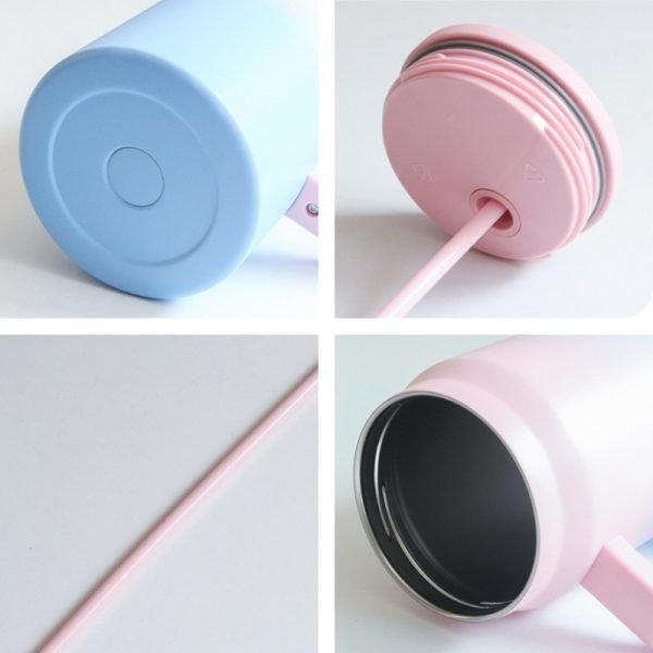 42.3 Fl Oz/1250 Ml Gradient Color Large Tumbler Cup Stainless With Portable Handle And Straw