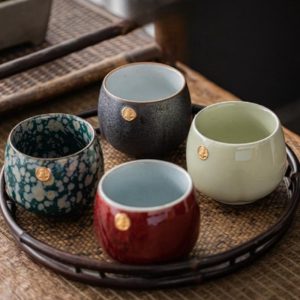 6.1 Fl Oz/180 Ml Traditional Handmade Japanese Ceramic Tea Cups Vintage