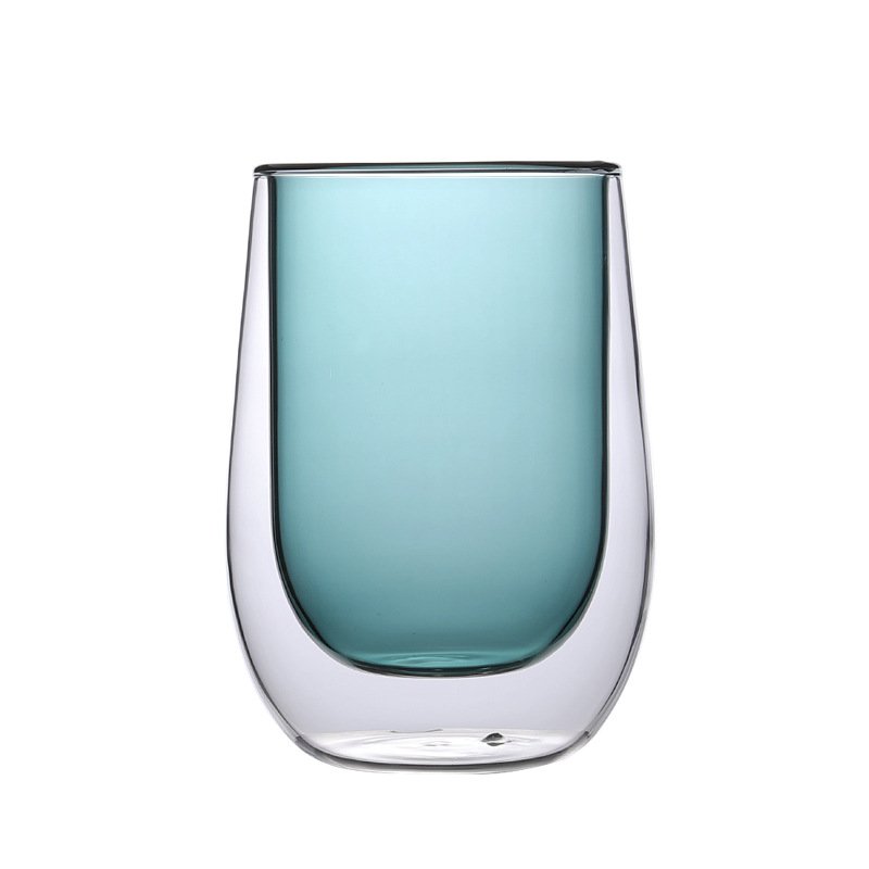 6.8 Fl Oz-13.5 Fl Oz Colorful Heat Resistant Double Wall Blue Glass Tea And Milk Coffee Mug 6.8 Fl Oz-13.5 Fl Oz Colorful Heat Resistant Double Wall Blue Glass Tea And Milk Coffee Mug