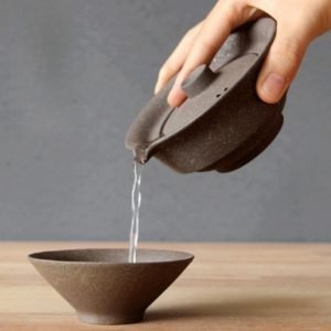 6.8 Fl Oz/200 Ml Rough Pottery Rare Antique Japanese Portable Tea Cups Set