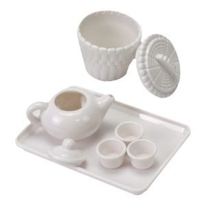 3 Pcs/set Vintage Plastic Dollhouse Miniature Tea Set For Kids