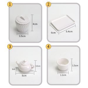 3 Pcs/set Vintage Plastic Dollhouse Miniature Tea Set For Kids