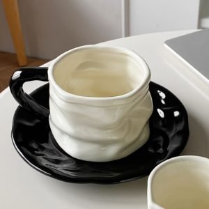 6.8 Fl Oz/200 Ml Vintage Elegant Hand Painted Flower Bone China Porcelain Tea Cups And Saucers Set Of 4