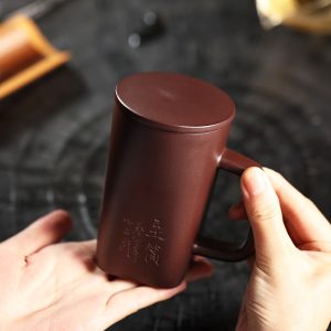 8.5 Fl Oz/250 Ml Handmade Characters Antique Purple Clay Zisha Tea Cup