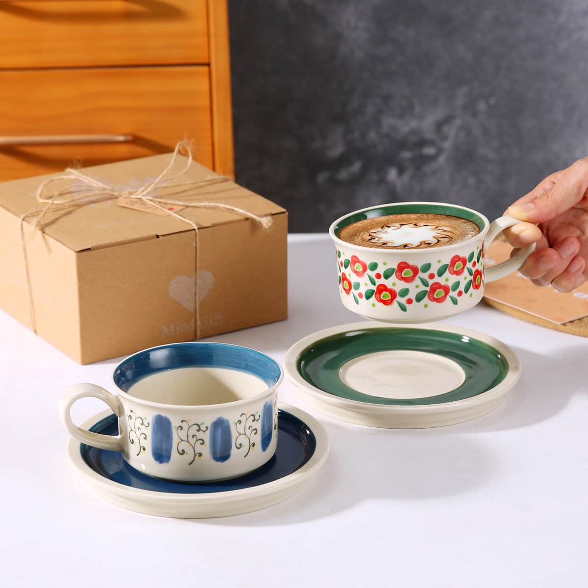 6.8 Fl Oz/200 Ml Vintage Rose Flower Bone China Porcelain Coffee Tea Cups And Saucers Set Of 12 6.8 Fl Oz/200 Ml Vintage Rose Flower Bone China Porcelain Coffee Tea Cups And Saucers Set Of 12