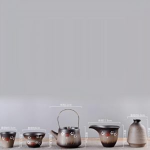 Antique Hand Painted Plum Blossom Ceramic Japanese Tea Set Gift