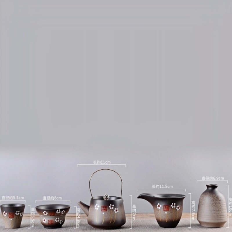 Antique Hand Painted Plum Blossom Ceramic Japanese Tea Set Gift Antique Hand Painted Plum Blossom Ceramic Japanese Tea Set Gift