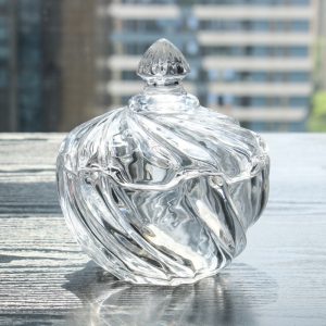 Antique Spiral Grain Gift Chocolate Funny Decorative Glass Candy Display Jar Ideas With Lids