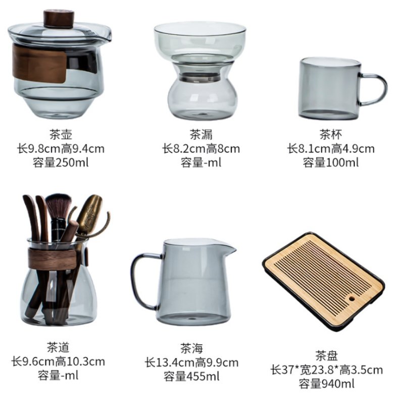 Beauty Clear Gray Color Heat Resistant Glass Set Beauty Clear Gray Color Heat Resistant Glass Set