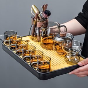 Beauty Clear Gray Color Heat Resistant Glass Set