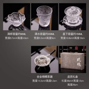 Beauty Crystal Clear Handmade Heat Resistant Gaiwan Gift Glass Tea Set