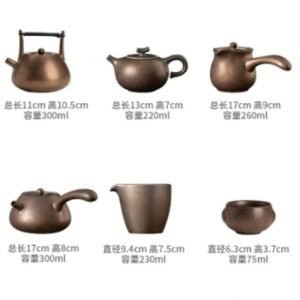 Best Gold-glazed Iron Pottery Valuable Antique Tea Set Japanese