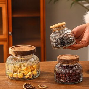 Big Vintage Relievo Glass Mason Candy Buffet Decorative Candy Table Jars In Bulk With Lid For Party