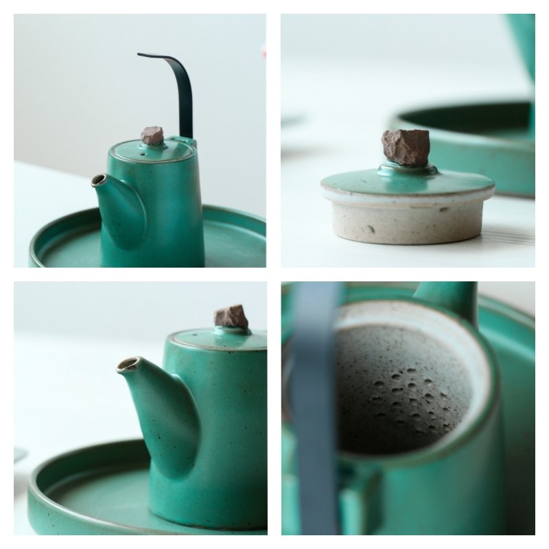 Antique Ice Crackle Glaze Lotus Seedpod Ceramic Japanese Tea Set Antique Ice Crackle Glaze Lotus Seedpod Ceramic Japanese Tea Set
