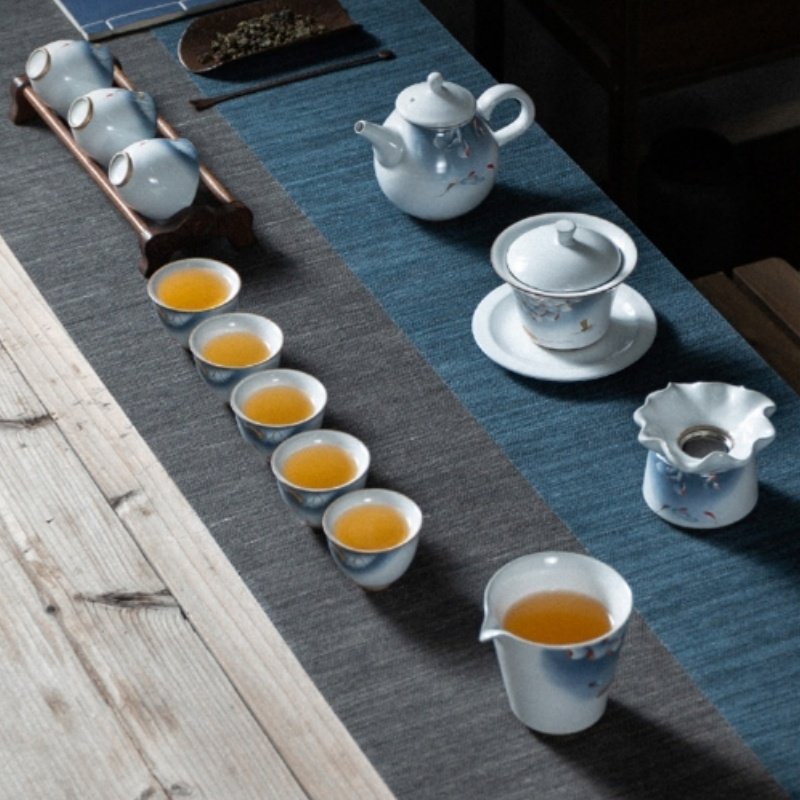 Antique Ice Crackle Glaze Lotus Seedpod Ceramic Japanese Tea Set Antique Ice Crackle Glaze Lotus Seedpod Ceramic Japanese Tea Set