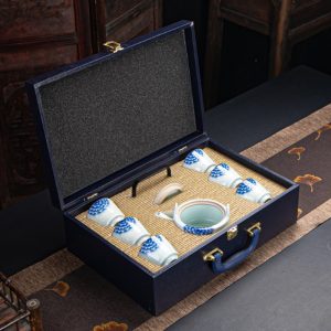 Black Pottery Handmade Valuable Japanese Tea Service Set