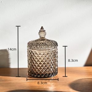 Brown And Magenta Small Cylinder Glass Candy Jars For Candy Buffet With Lids Gift