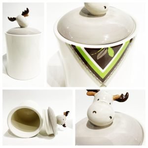 Cartoon Cute Calf Ceramic Holiday Candy Display Jars In Bulk With Lids Candy Buffet