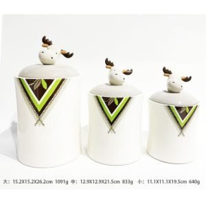 Cartoon Cute Calf Ceramic Holiday Candy Display Jars In Bulk With Lids Candy Buffet