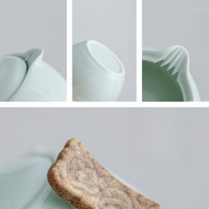 Celadon Porcelain Best Travel Tea For One Set With Portable Bag/case