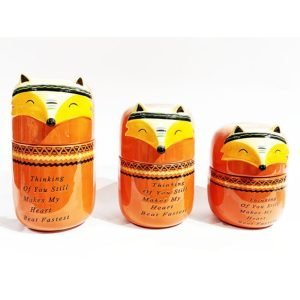 Ceramic Orange Cute Fox Holiday Candy Buffet Candy Jars In Bulk For Party