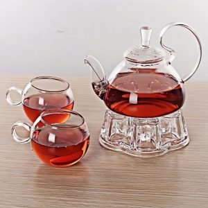 Transparent Clear Glass Heat Resistant Tea Set For Blooming Tea