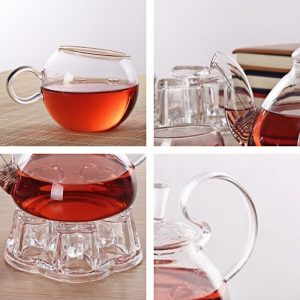 Transparent Clear Glass Heat Resistant Tea Set For Blooming Tea