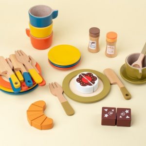 Cute Colorful Wood Afternoon Childs Tea Party Sets For Kids And Girls