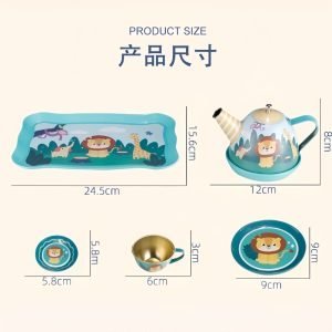 Yellow And Green Wooden Lemon Childs Afternoon Tea Party Set For Kids