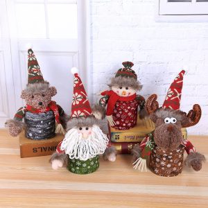 Decorative Christmas Doll Gift Candy Bar Display Jars In Bulk For Candy Table With Lids