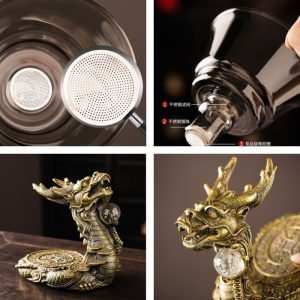 Heat Resistant Simple Clear Glass Semi Automatic Lazy Tea Set