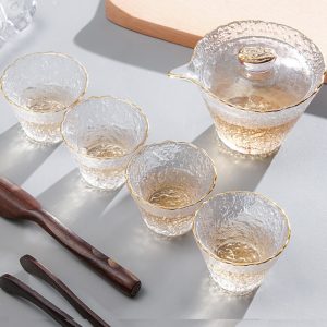 Elegant Crystal Glass Tea Set Of 8 For Adults