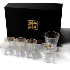 Elegant Crystal Glass Tea Set Of 8 For Adults