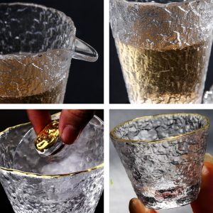 Elegant Crystal Glass Tea Set Of 8 For Adults