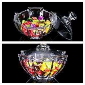 Old Fashion Display Clear Unique Glass Gift Candy Table Jars With Lids For Party