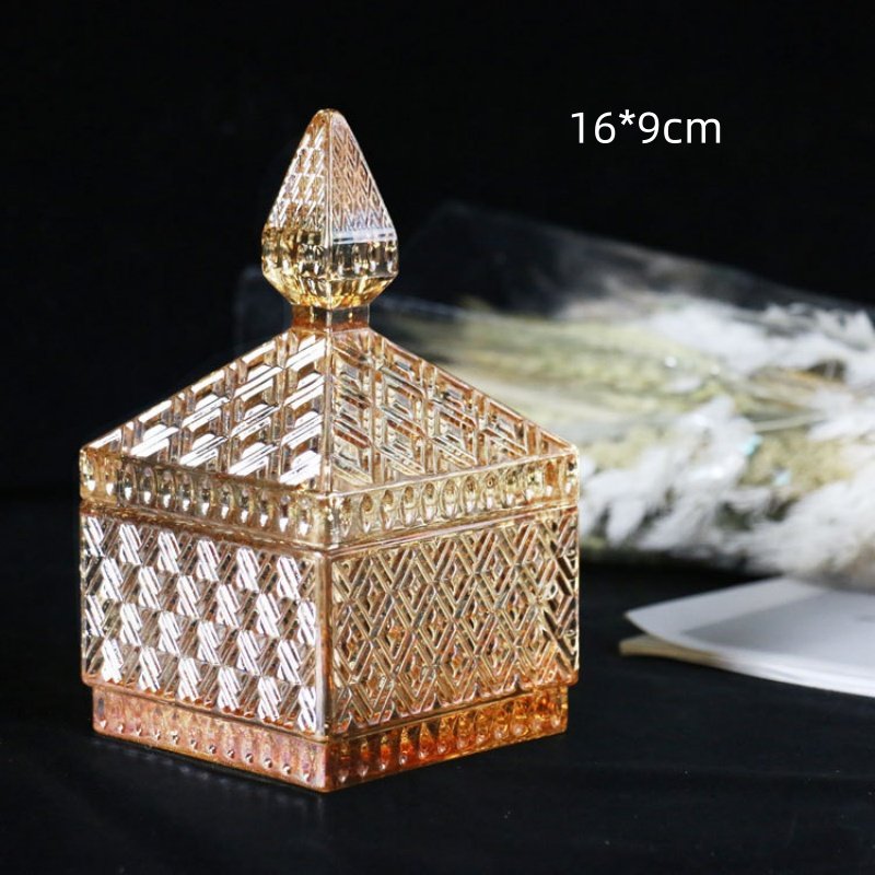European Style Colorful Crystal Old Fashion Candy Buffet Display Jars Gift With Lid European Style Colorful Crystal Old Fashion Candy Buffet Display Jars Gift With Lid