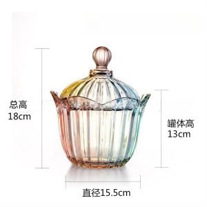 European Vintage Style Flower Shaped For Clear Glass Personalized Candy Table Jars
