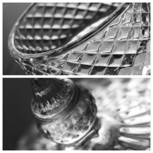 Vintage Glass Candy Jars For Candy Table With Diamond Pointed Lid