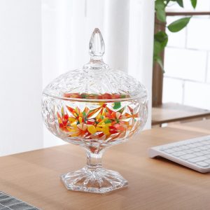 Vintage Large Clear Christmas M&m Candy Glass Table Jars For Party With Lid