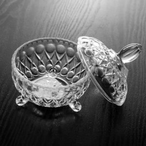 Vintage Triped Ideas For Clear Glass Candy Table Jars With Lids