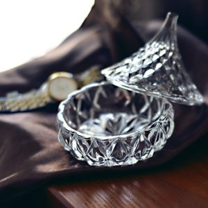 Funny Mini Pine Nut Glass Crystal Candy Jar Decorations With Lid
