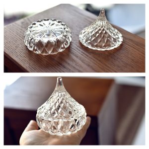 Funny Mini Pine Nut Glass Crystal Candy Jar Decorations With Lid